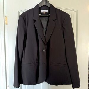 Calvin Klein Womens Black Polyester Blend Blazer Jacket Size 24W